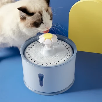 2023NEW 2.4L Pet Cat Диспенсер для питьевой воды Фонтан Фильтры с активированным углем Светодиодный контейнер для автоматической кормушки USB-интерфейс