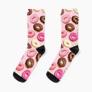 Розовые Вкусные Ретро Пончики Носки Новогодние носки Спортивные носки Носки для мужчин хлопок 100% Комплект носков Носки Для Мужчин Женские