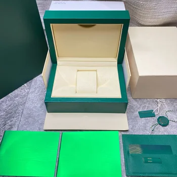  Высокое качество Rlx Green с оригинальной деревянной коробкой для часов Роскошный бренд с бумажной картой Может настроить AAA Часы Коробка для хранения