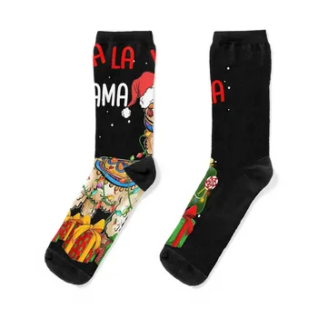 Fa La La Llama Llama Рождественские носки Носки с принтом забавный подарок Мужские носки Женские