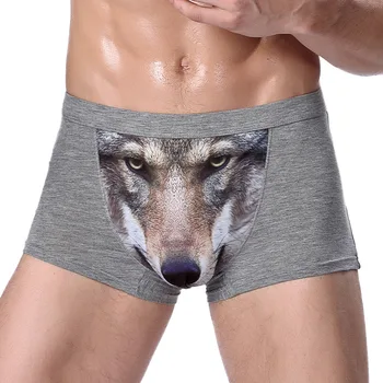 Мужская личная 3D сумка трусики креативный дизайн животный принт волчья голова орлиная голова короткие брюки мужские мягкие дышащие боксеры