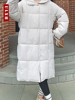 ULXH Элегантные длинные парки для женщин Осень-зима 2023 Новая мода Утолщенные теплые куртки Женские уличные винтажные пальто оверсайз