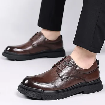 Италия Классическая обувь Мужская мода Лакированная кожа Обувь для мужчин Черные мужские мокасины Обувь Роскошный офис 2023 Chaussure Homme