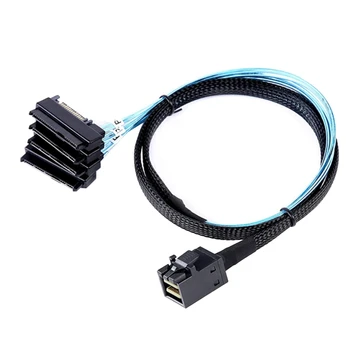 Mini SAS HD 12G SFF8643 до 4 SAS 29-контактный SFF8482 Серверные кабельные разъемы 2-в-1 с 15-контактным разъемом питания SATA