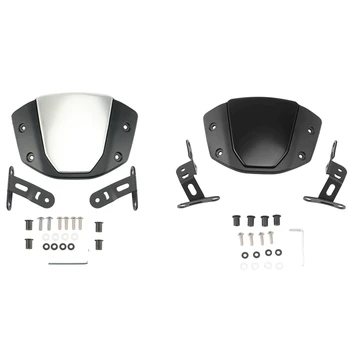 2Set Лобовое стекло мотоцикла Передний экран лобового стекла для Honda, серебристый и черный