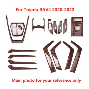  Wood Grain Автомобильные межкомнатные дверные планки Подлокотники Окно Панель управления Панель Наклейка Крышка для Toyota RAV4 2020 2021 2022