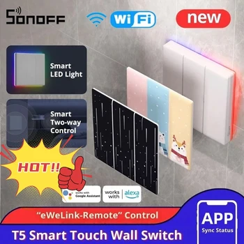 SONOFF Настенный выключатель TX Ultimate Smart Home Полный сенсорный доступ Светодиодный светильник Край Мультисенсорный пульт дистанционного управления EWeLink через Alexa Google