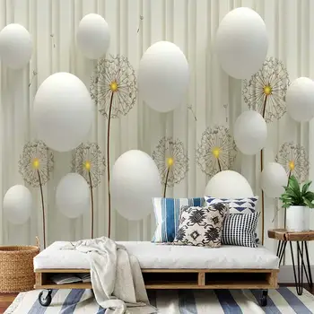 Современный простой одуванчик, сфера полоса 3D гостиная спальня пользовательские самоклеящиеся обои фрески