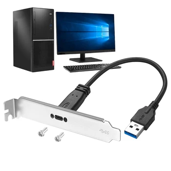20 см USB A 3.0 Папа - USB C Гнездо Материнская плата Линия адаптера с кабелем адаптера для панельного монтажа для настольного ПК
