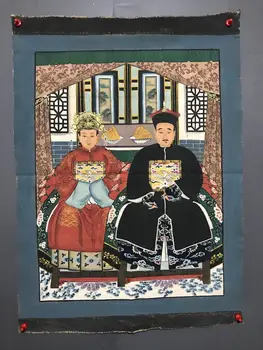 Картина маслом на холсте Вэнь Юй Цзю Цана, портрет императора и императрицы Цин