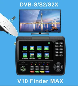 iBRAVEBOX V10 Finder Max Измеритель сигнала спутникового искателя Встроенный аккумулятор емкостью 4000 мАч для приемника DVB-S/S2/S2X Спутниковый детектор против V10 PRO