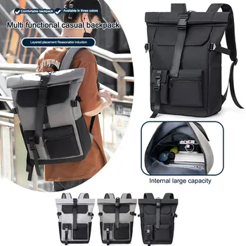 Водонепроницаемый дорожный рюкзак большой емкости Мужской кемпинг Походный рюкзак Roll Up Business Laptop Backpack для школы и офиса