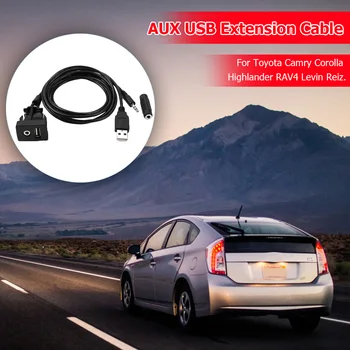 1 м USB-порт приборной панели 3,5 мм AUX USB Удлинительный кабель для Toyota Camry Corolla