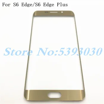Оригинальная замена панели сенсорного экрана Для Samsung Galaxy S6 edge G925 5,1 дюйма / S6 Edge Plus 5,7 дюйма Передняя внешняя стеклянная линза + логотип