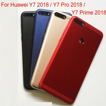 Лучшая задняя крышка аккумуляторного отсека, корпус, дверца, крышка заднего корпуса для Huawei Y7 2018 / Y7 Pro 2018 / Y7 Prime 2018 с стеклянным объективом рамки камеры