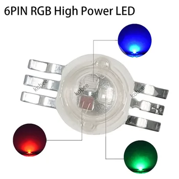 9 Вт RGB Светодиодный чип высокой мощности 6-контактный формовочный светодиодный столик Красный зеленый синий красочный источник света Бусины