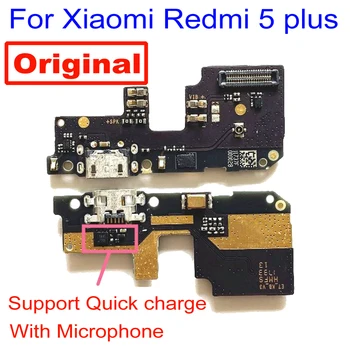 100% оригинальный порт зарядки печатная плата USB-разъем для зарядки док-станции с микрофоном гибкий кабель для Xiaomi Redmi 5 plus