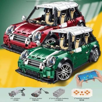 НОВИНКА 2292PCS MOC Cooper Classic Car Красный и зеленый MINI MOC T5025B Силовые строительные блоки для взрослых Развивающие игрушечные транспортные средства Модель