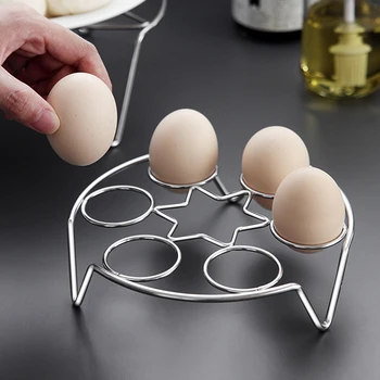  Браконьеры яиц из нержавеющей стали Водонепроницаемая решетка для приготовления на пару Стойка для вареных яиц Поднос для приготовления на пару Многофункциональный кухонный инструмент