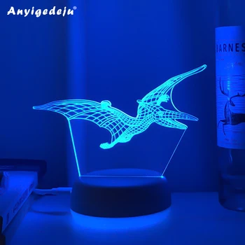 Акриловая настольная лампа Светодиодный сенсорный пульт дистанционного управления 3D Динозавр Для Домашнего Декора Комнаты Свет Лампа Праздник Креативный Подарок Ночные Огни Novelt
