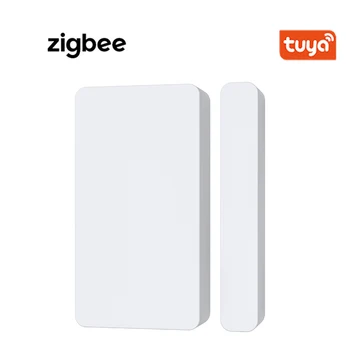 Tuya Smart ZigBee Дверной оконный контактный датчик Умный дом Беспроводные дверные датчики Открытие/закрытие APP Дистанционная сигнализация