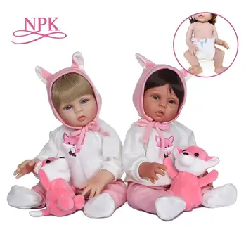 NPK 48 см силикон для всего тела два цвета кожи мягкая кожа игрушка для ванны dводонепроницаемая вода возрожденная кукла ручной работы для девочки