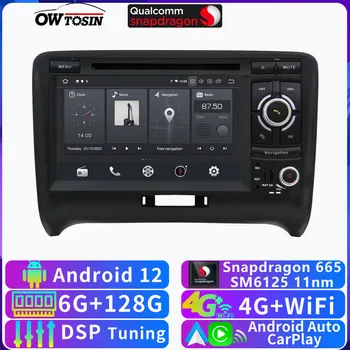 Owtosin Android 12 SM6125 6G + 128G Авто DVD Мультимедиа Для Audi TT MK2 8J 2006-2014 GPS Навигация Аудио Видео Радио Авто CarPlay