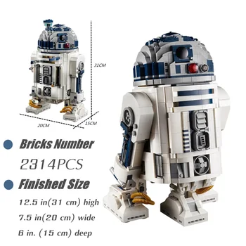 В наличии 75308 НОВЫЙ ФИТ 2314PCS Робот Звезда Космический Союз R2D2 Модель R2-D2 Фигурки Строительный блок Кирпичи Мальчик Подарок на день рождения Игрушка Ребенок